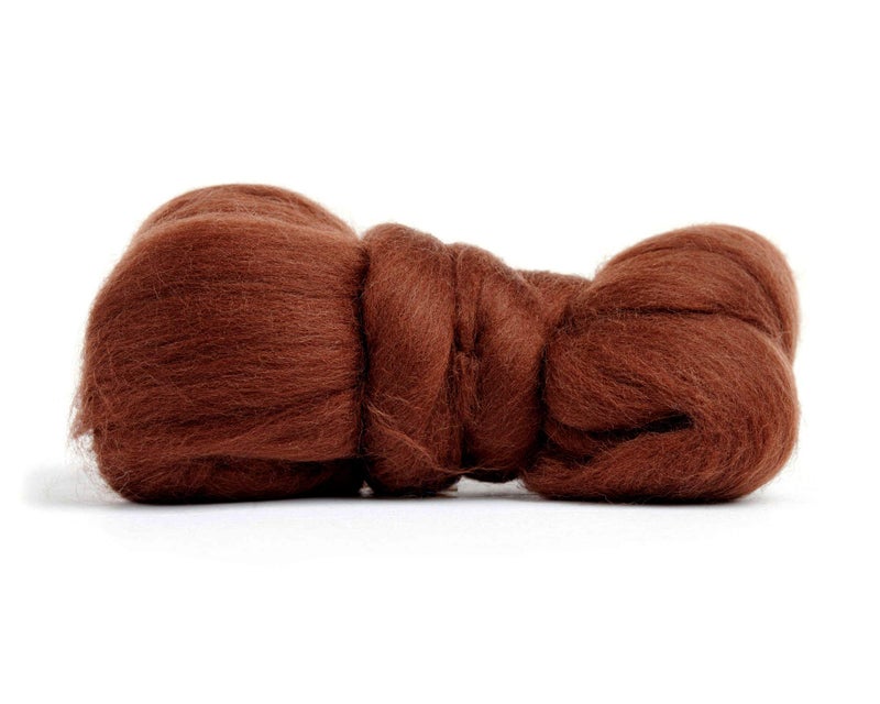 Desert Breeze Distributing 100% Natural Merino Wool Roving - Premium Combed Top Merino Roving Wool - Tapestry, Spinning, Wet Felting & Needle Felting Supplies - 21.5 Micron - 1 oz, Color Brown - Image 2